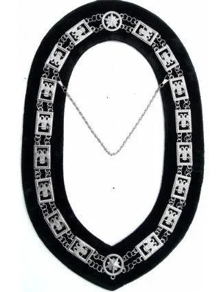 32nd Degree - Scottish Rite Wings DOWN Chain Collar - Gold/Silver on Black   Free Case