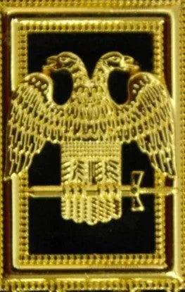 32nd Degree - Scottish Rite Wings DOWN Chain Collar - Gold/Silver on Black   Free Case