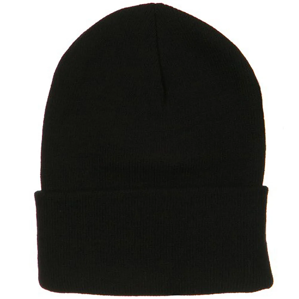 Big Stretch Plain Cuff Long Beanie
