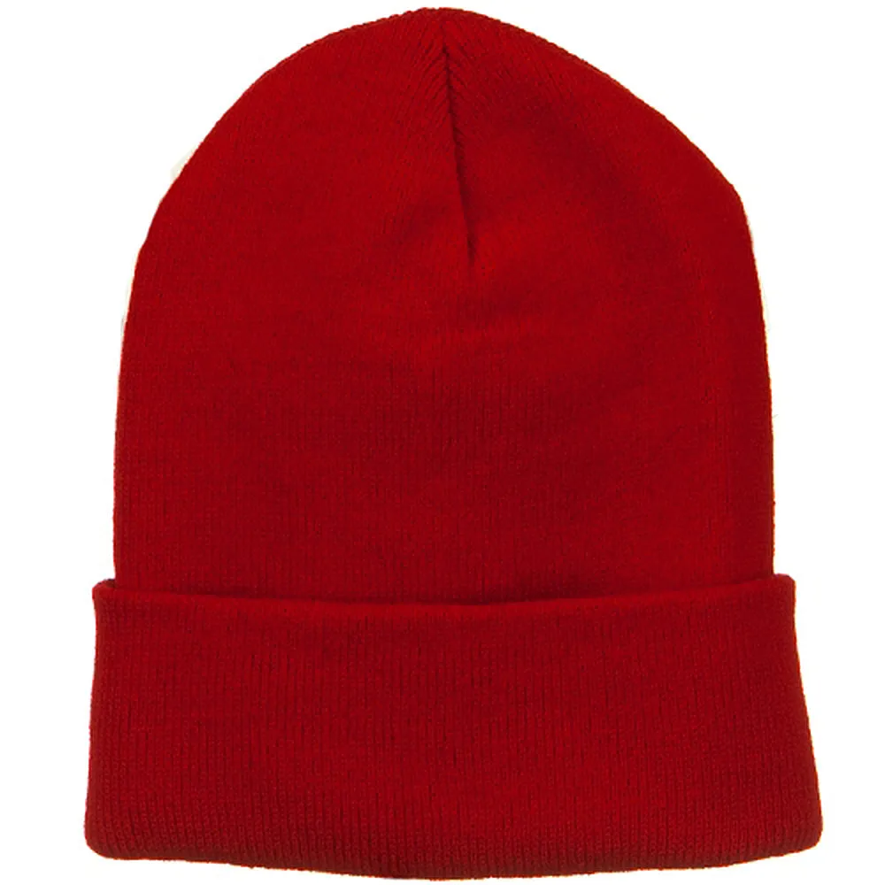 Big Stretch Plain Cuff Long Beanie