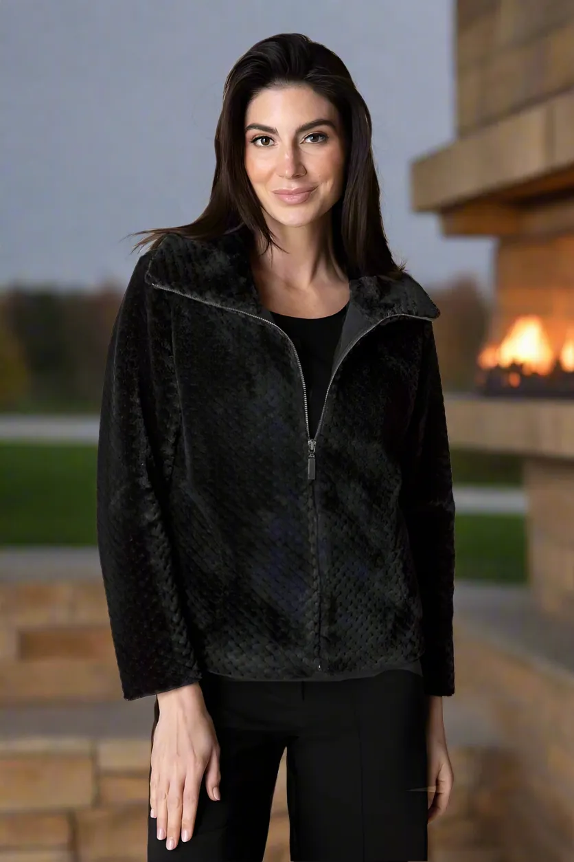 Black Sherpa Zip Jacket