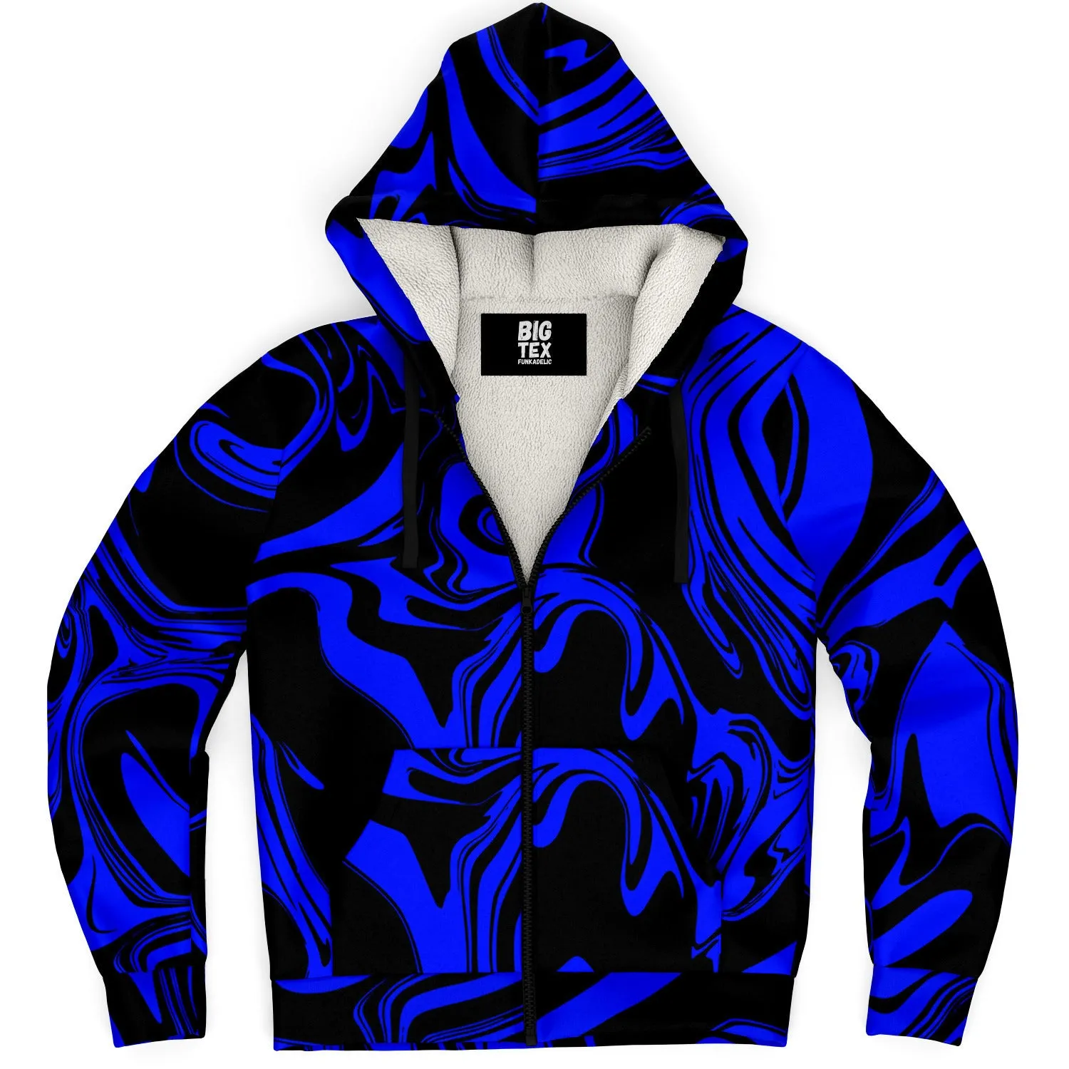 Blue and Black Slime Oil Spill Sherpa Hoodie