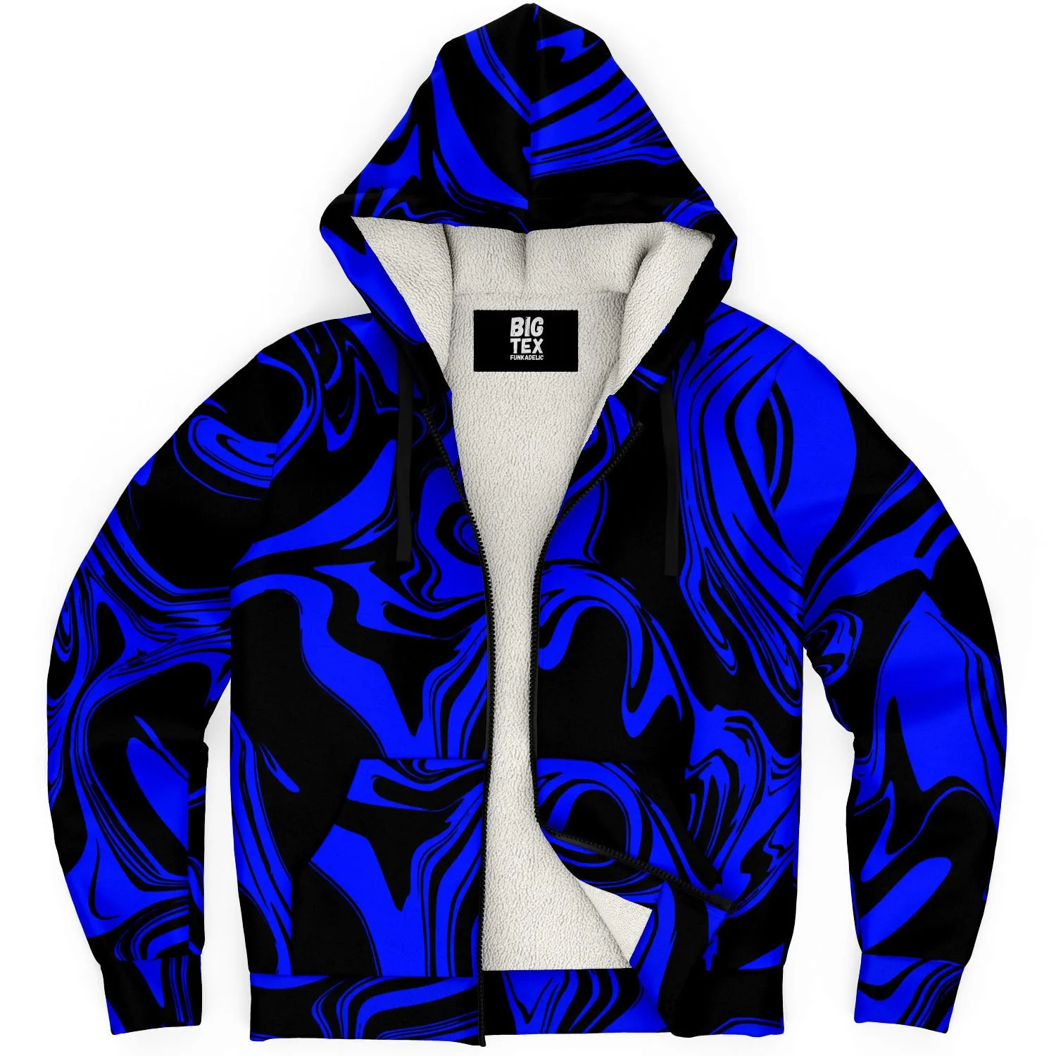 Blue and Black Slime Oil Spill Sherpa Hoodie