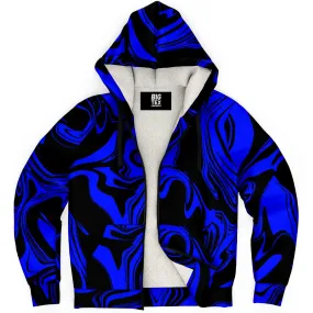 Blue and Black Slime Oil Spill Sherpa Hoodie
