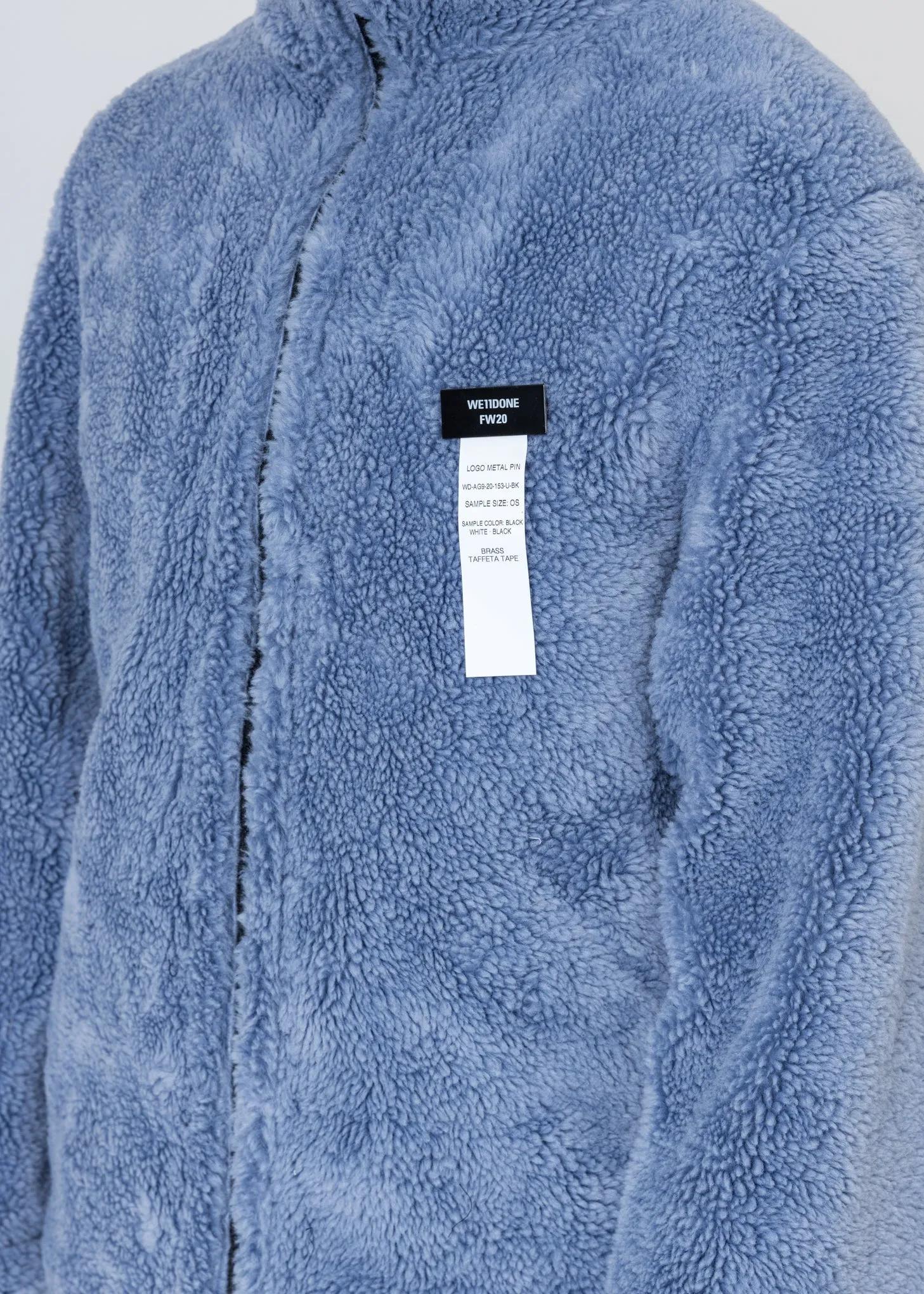 Blue Faux Fur Jumper With Pin