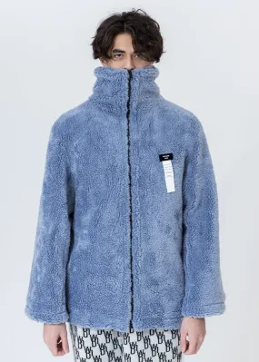Blue Faux Fur Jumper With Pin