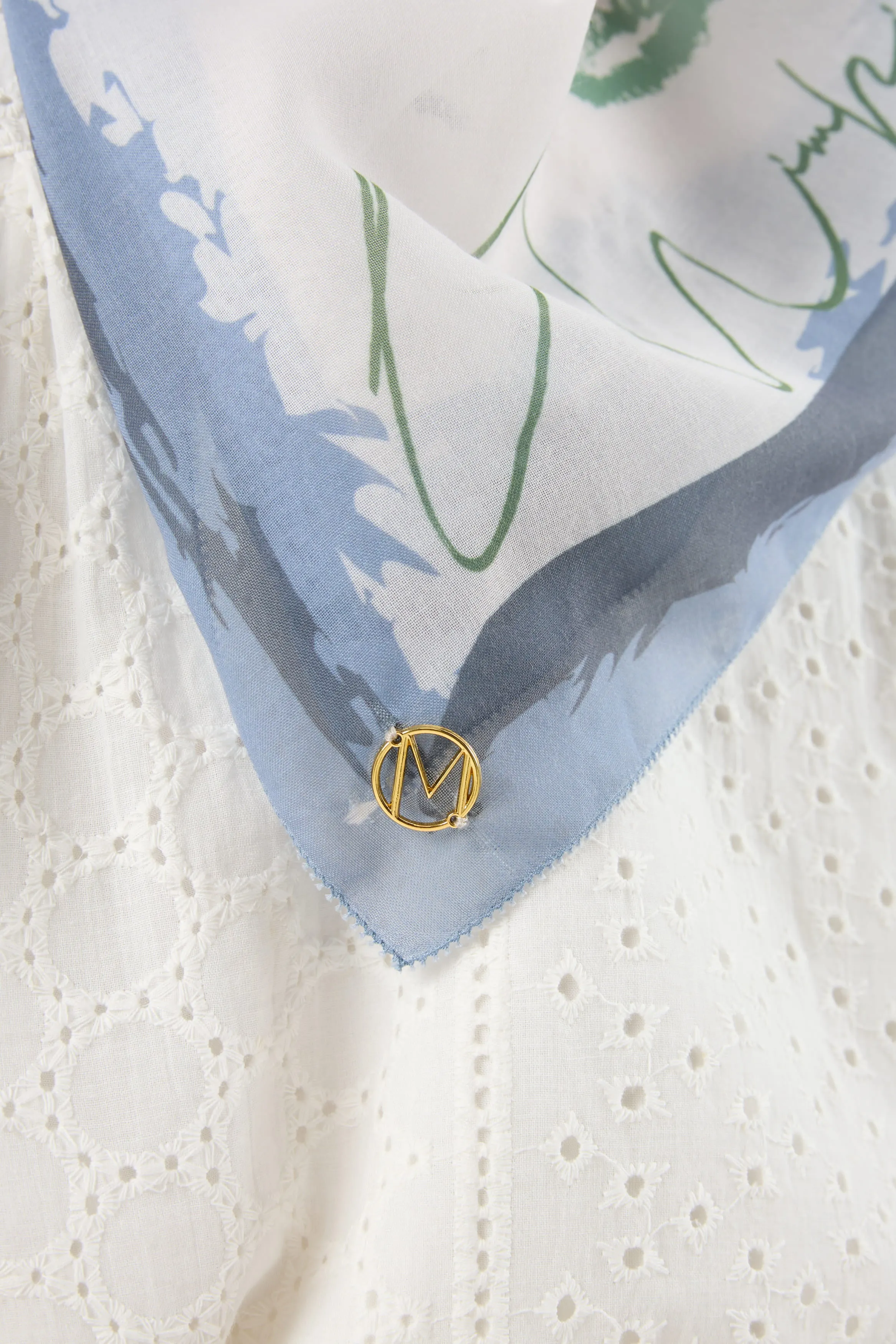 Bunga Raya Earthy-White Square Scarf