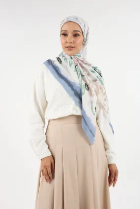 Bunga Raya Earthy-White Square Scarf