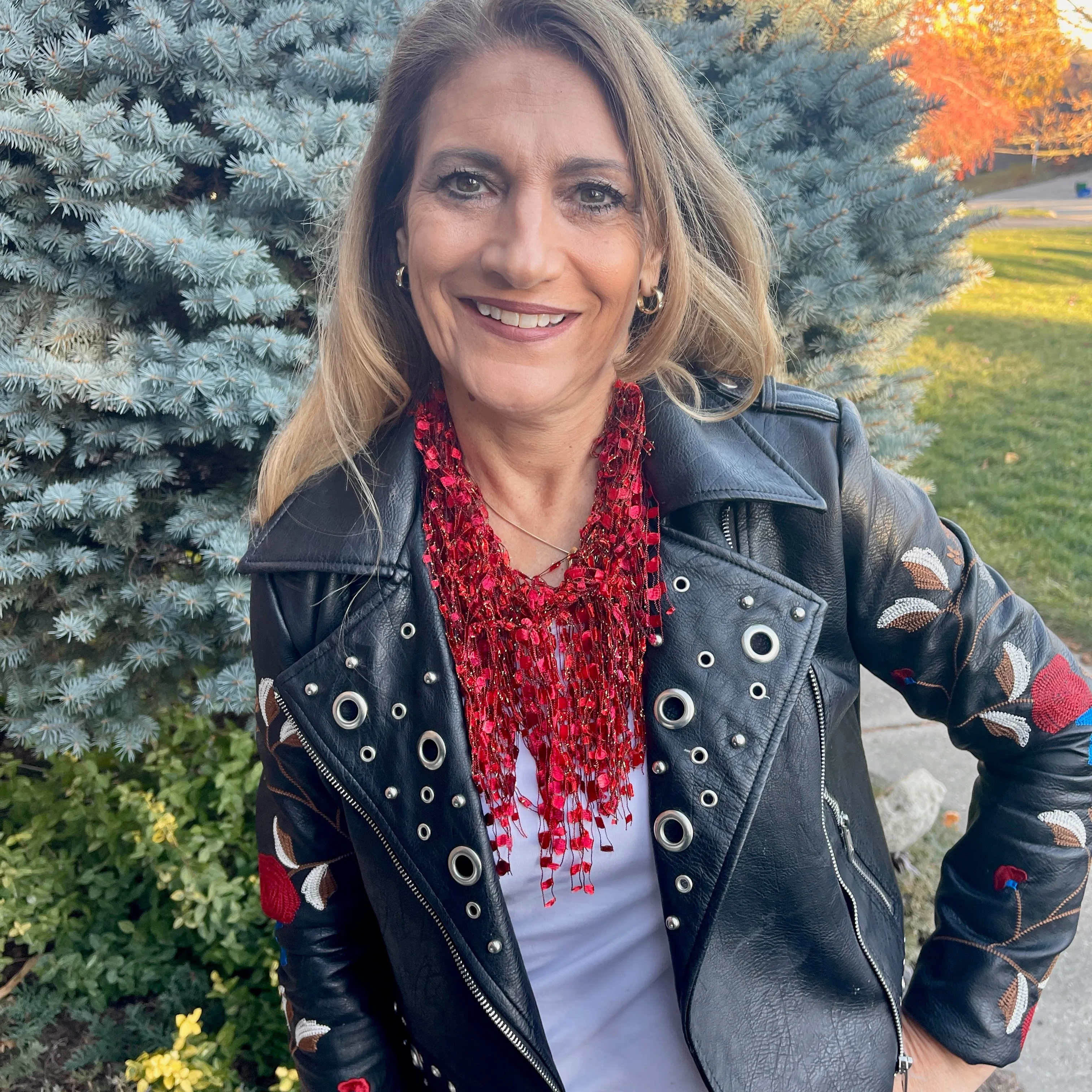 Canada Red Scarf Necklace