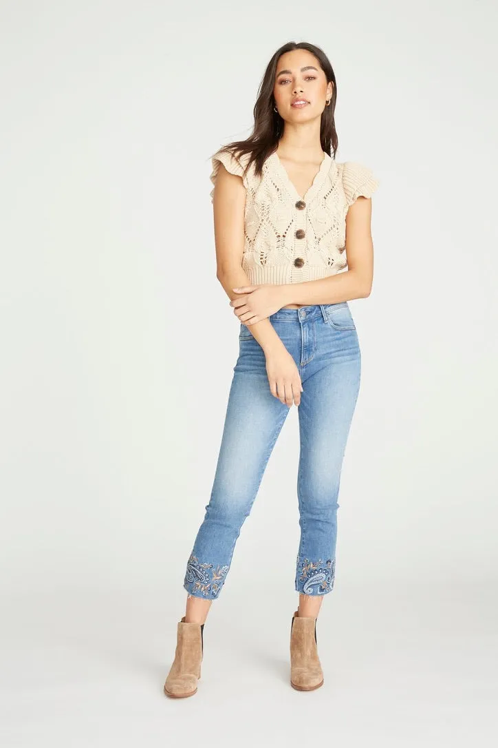 Colette Straight Crop in Paisley Bleu