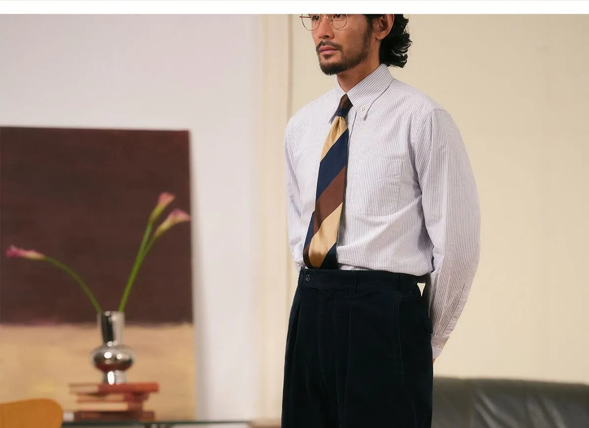 Corduroy Pleated Trousers