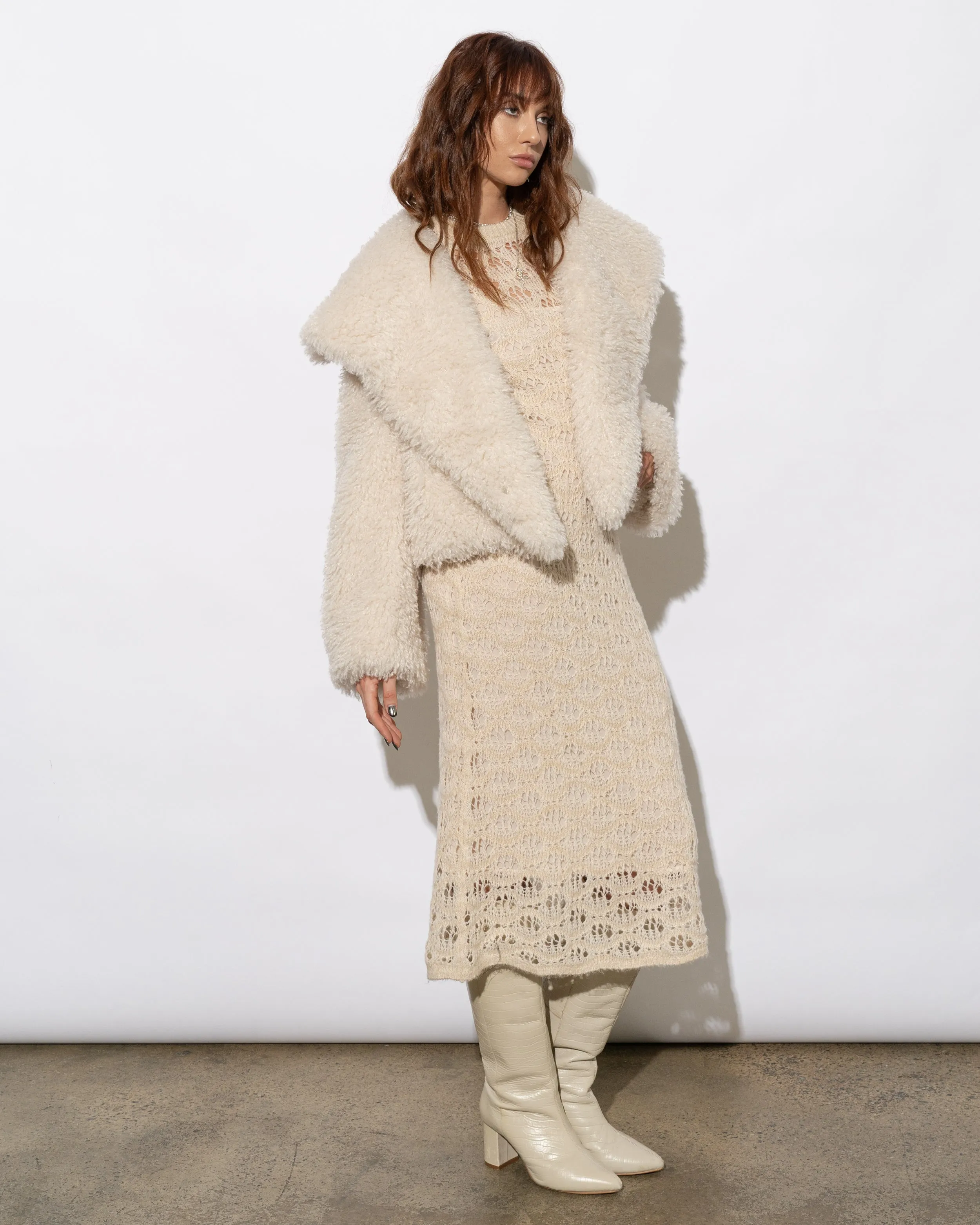 Esmé Shaggy Coat in Chiffon