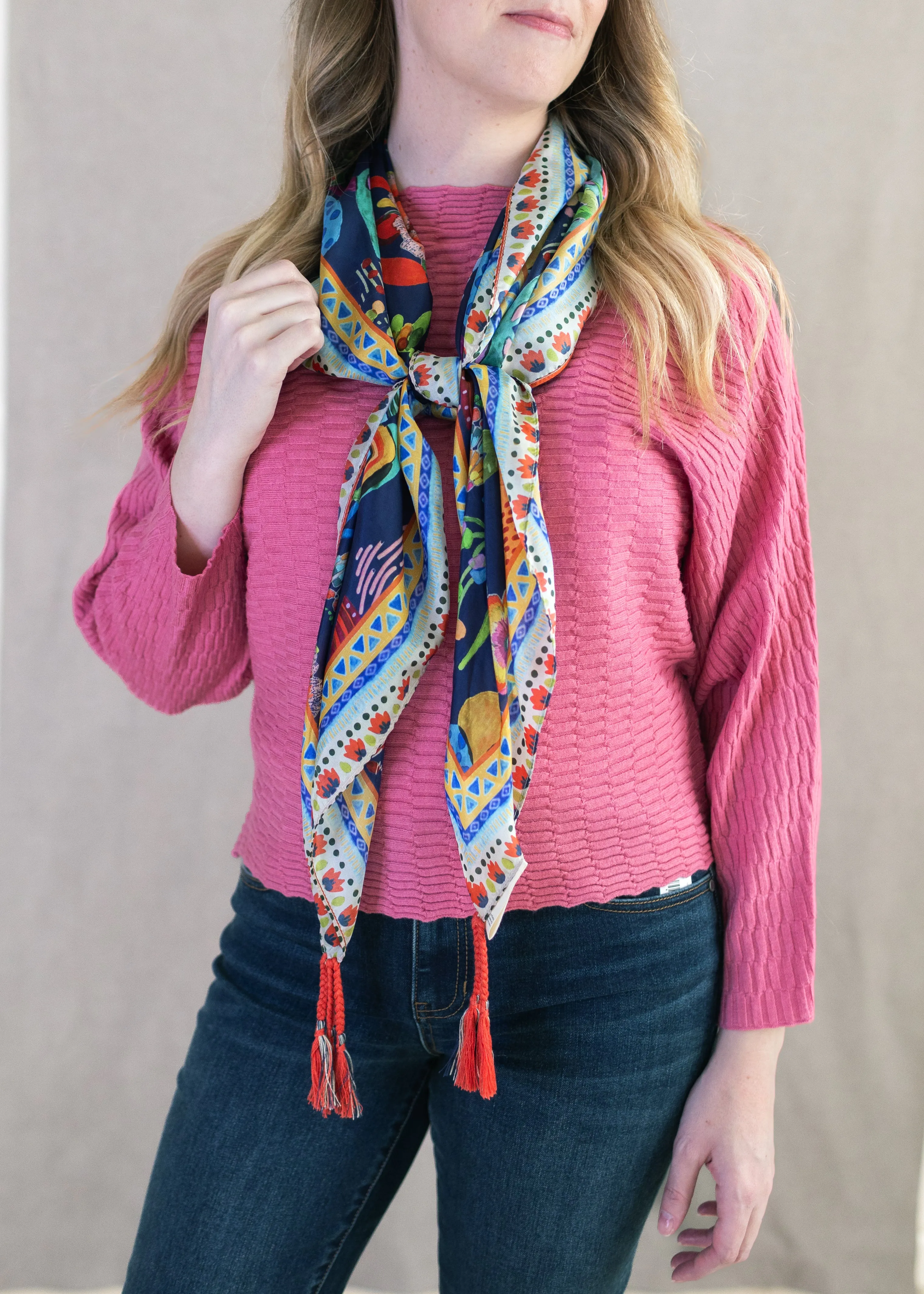Farout Square Silk Scarf | Johnny Was