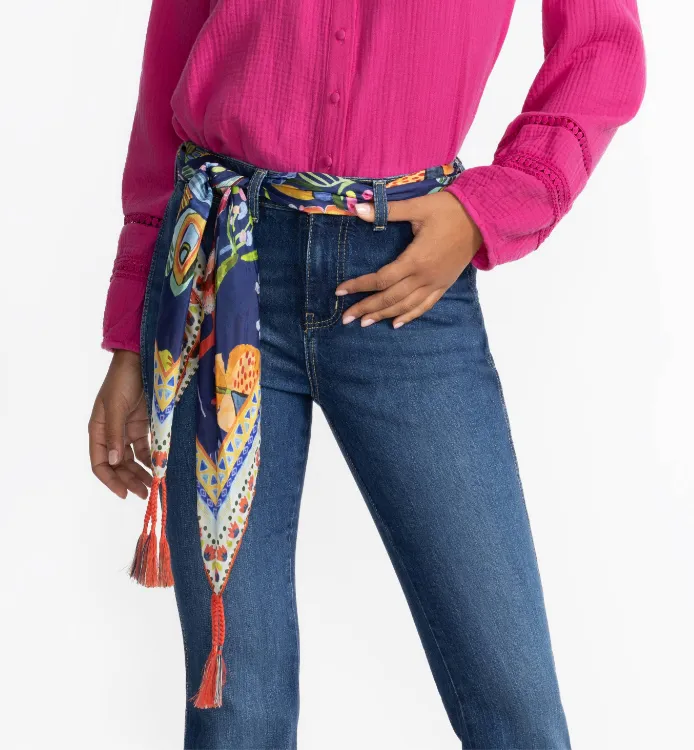 Farout Square Silk Scarf | Johnny Was