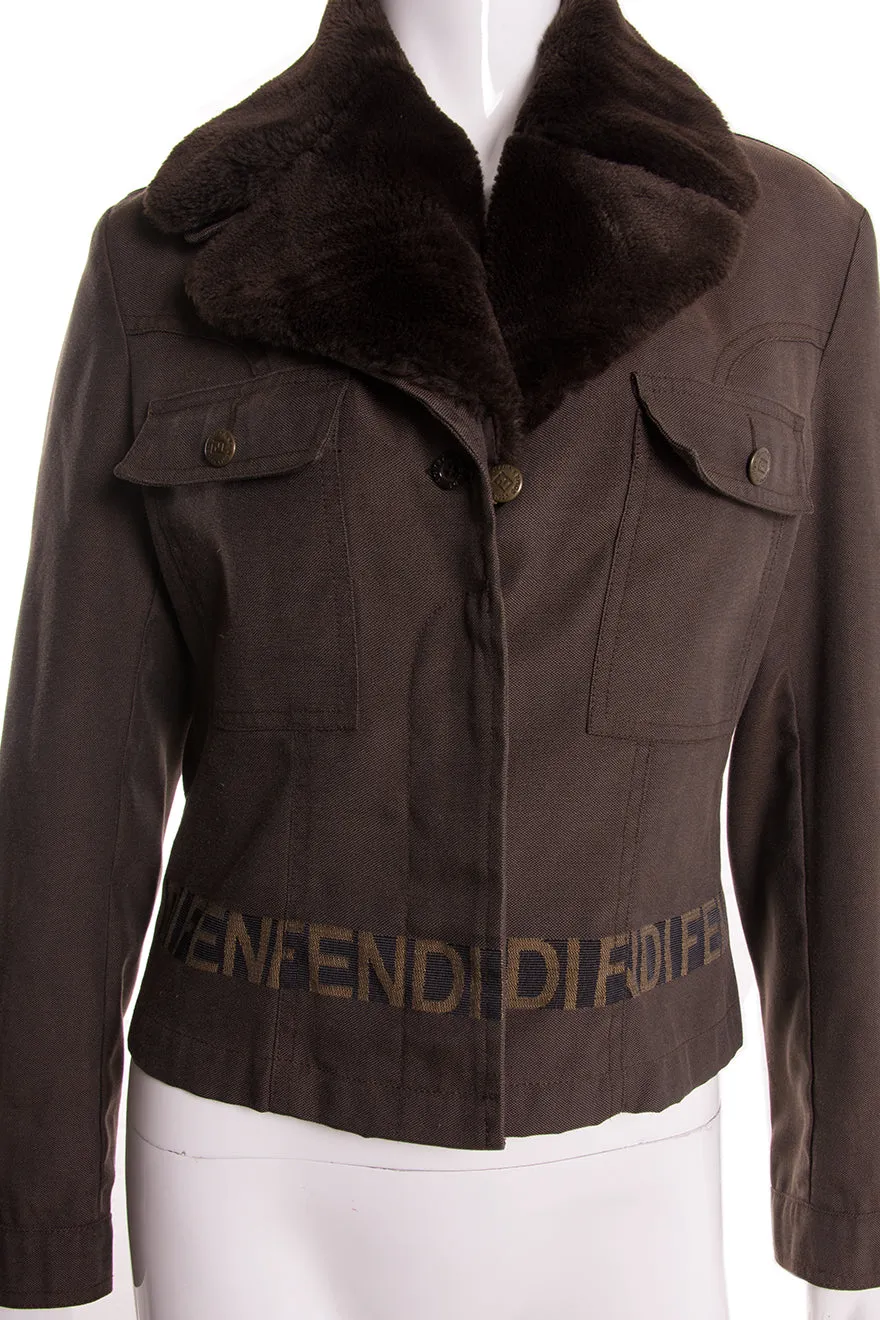 Faux Fur Collar Jacket