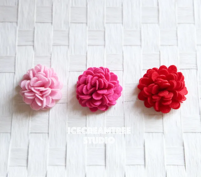 Felt Hot Pink Flower Collar Slide On - Small Flower Collar Accessory