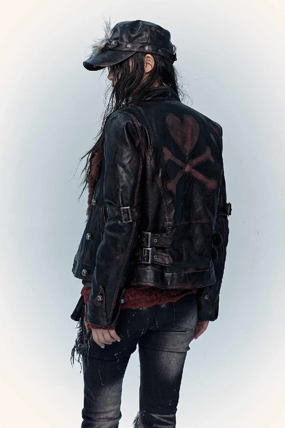 Fur-Collar Moto Jacket