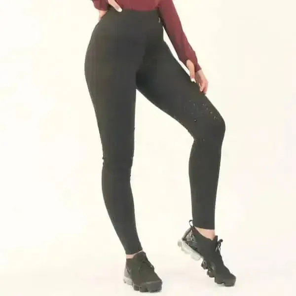 Gallop Riding Tights With Pockets Silicone Knee Riding Tights Black