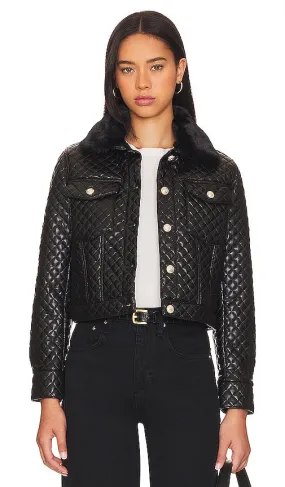 Generation Love Phoenix Faux Fur Jacket in Black
