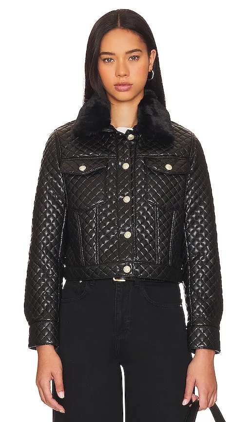 Generation Love Phoenix Faux Fur Jacket in Black