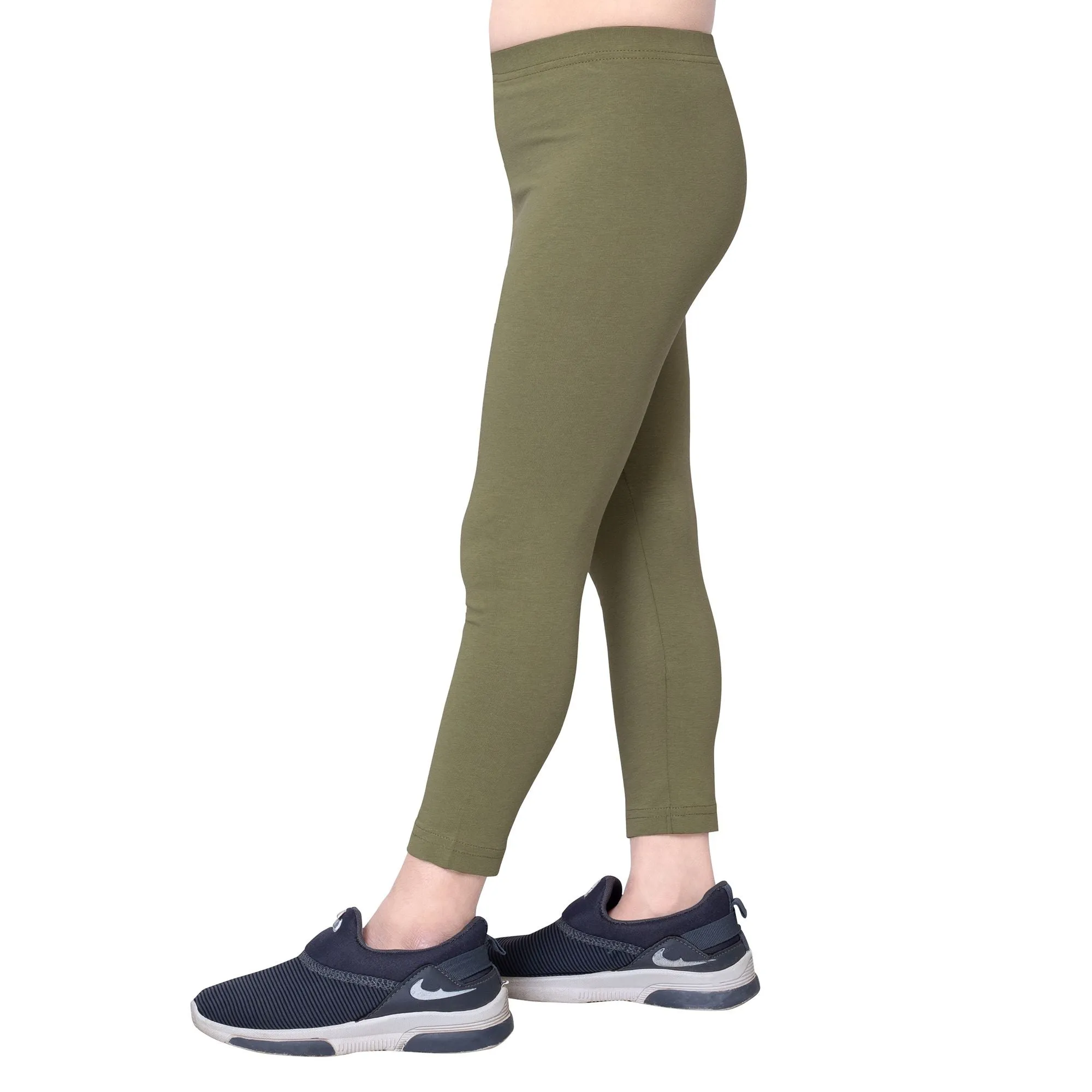 Girls Olive Ankle Length Legging