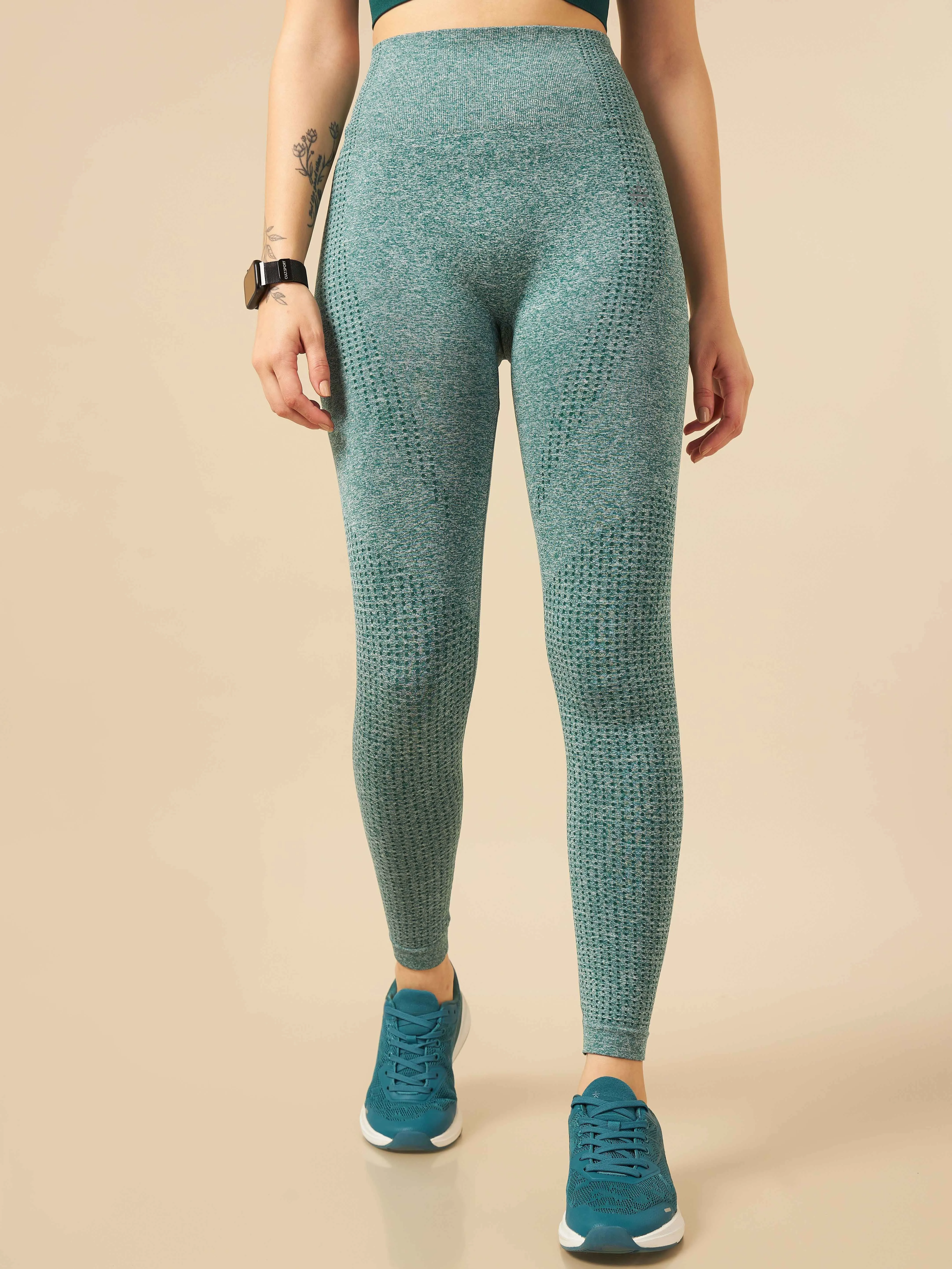 Green Seamless Sports Tights