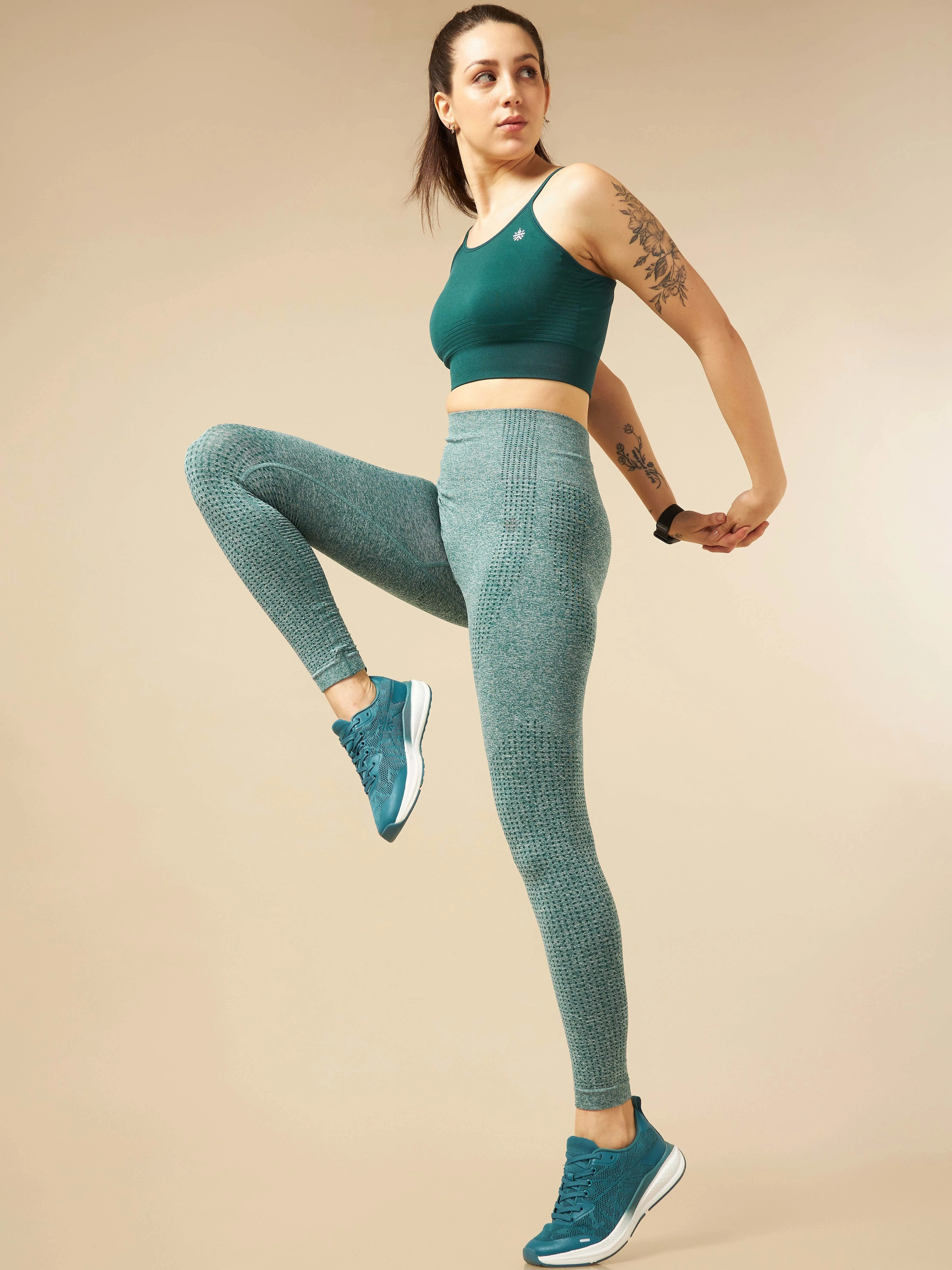 Green Seamless Sports Tights