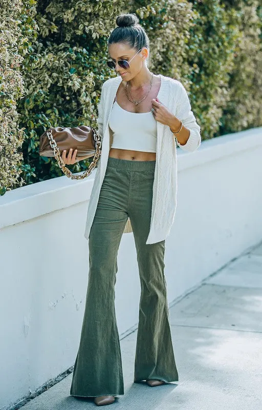 High Rise Flare Corduroy Pants
