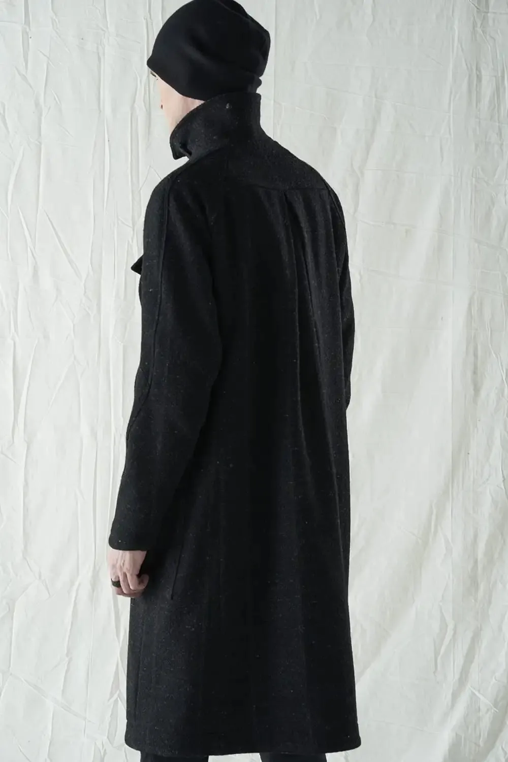 Hight neck coat Shetland wool