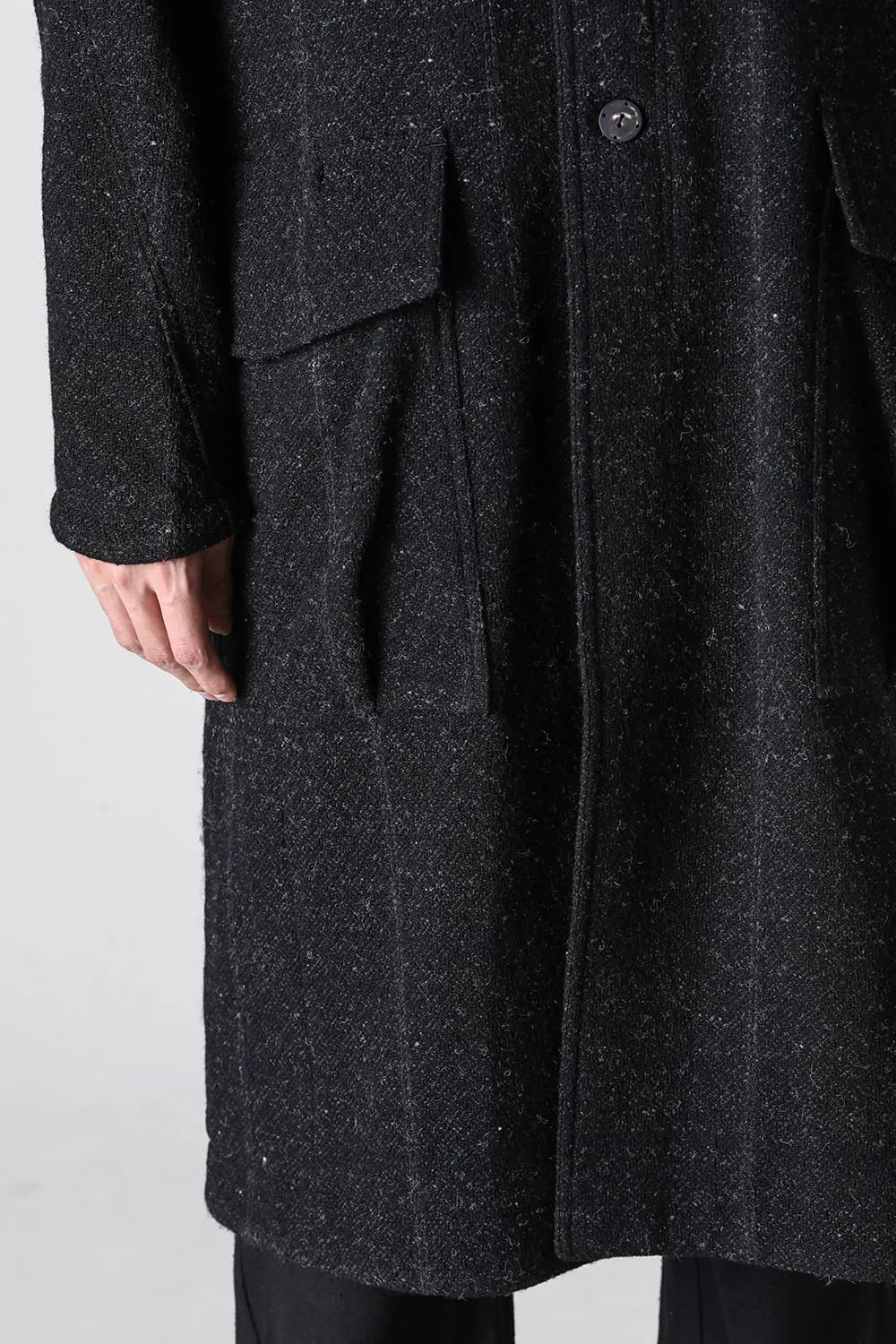 Hight neck coat Shetland wool