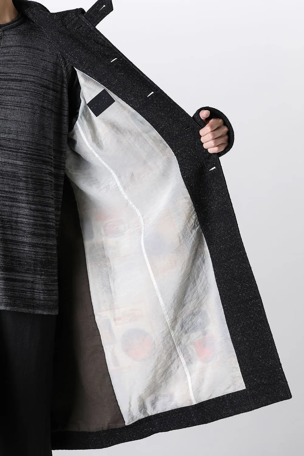 Hight neck coat Shetland wool