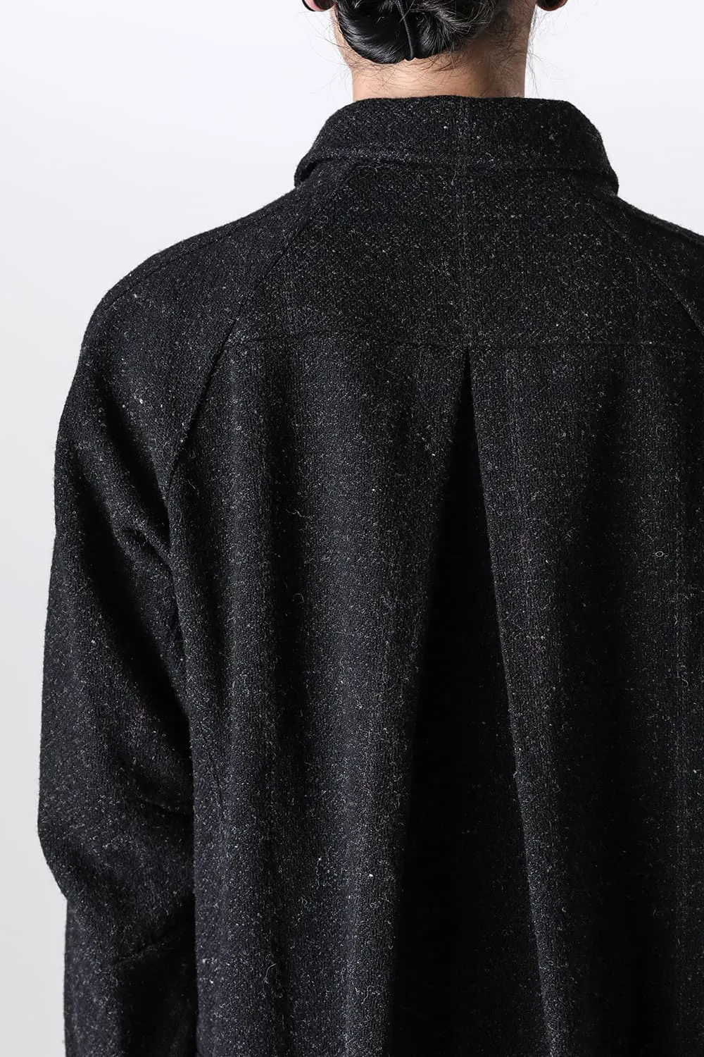 Hight neck coat Shetland wool