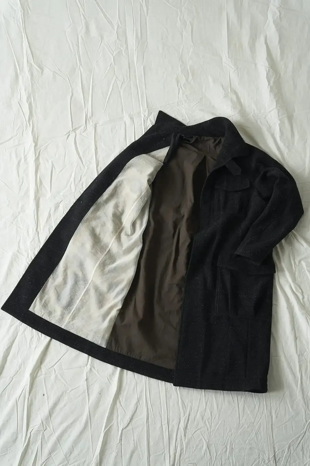 Hight neck coat Shetland wool