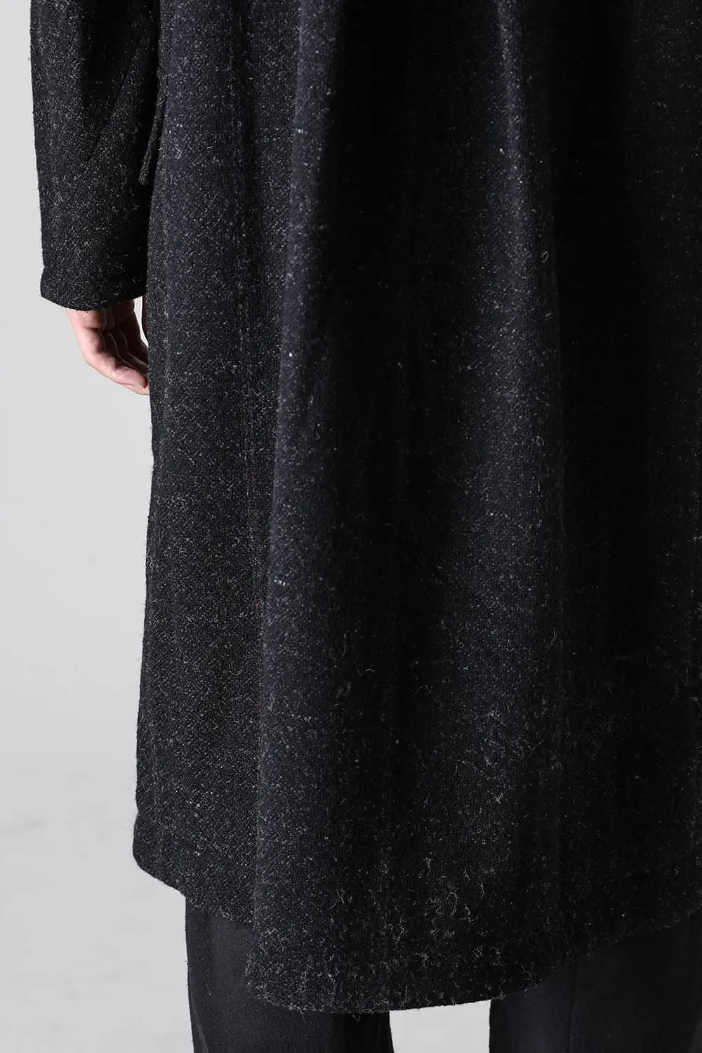 Hight neck coat Shetland wool