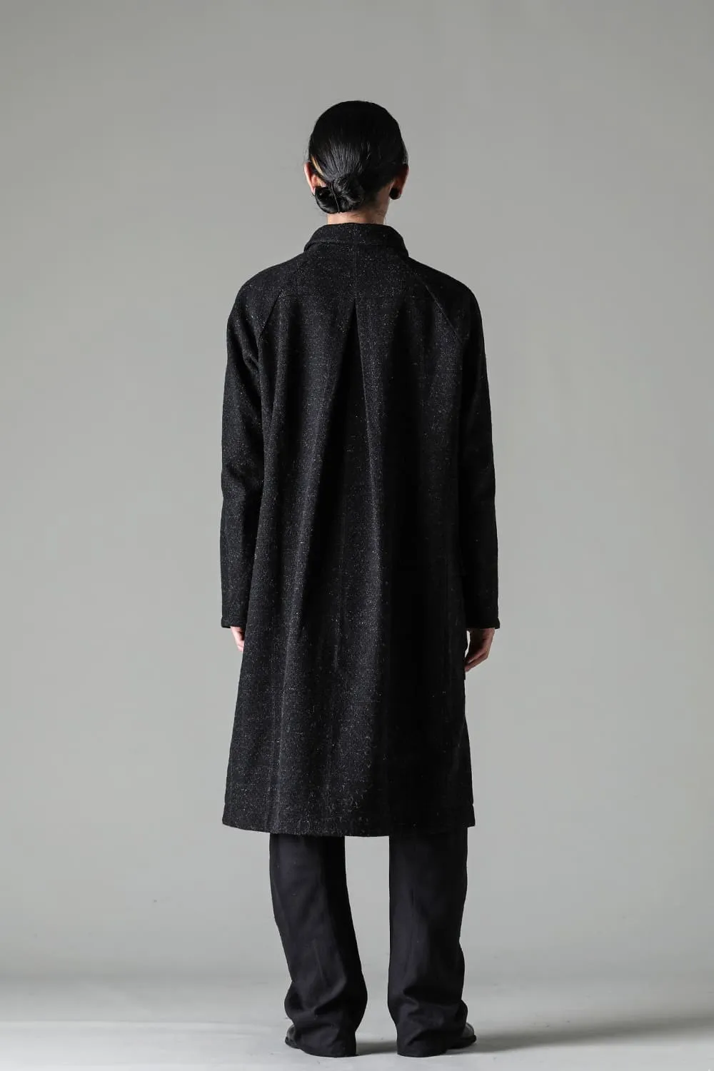 Hight neck coat Shetland wool