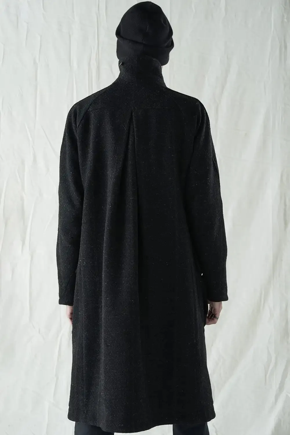 Hight neck coat Shetland wool