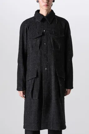 Hight neck coat Shetland wool