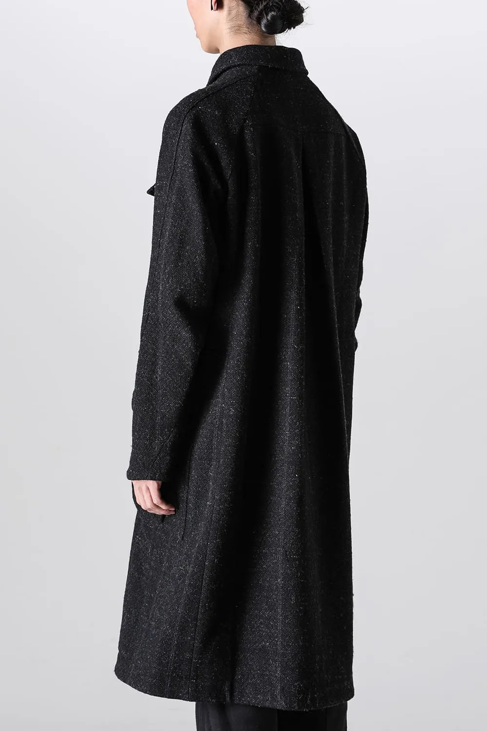 Hight neck coat Shetland wool