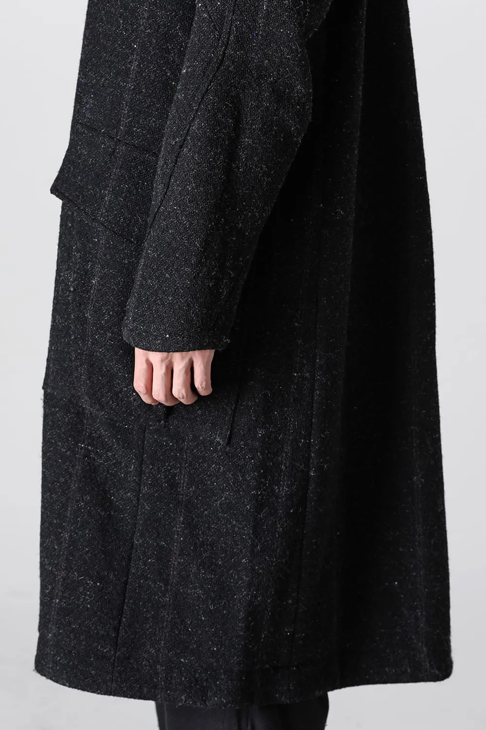 Hight neck coat Shetland wool