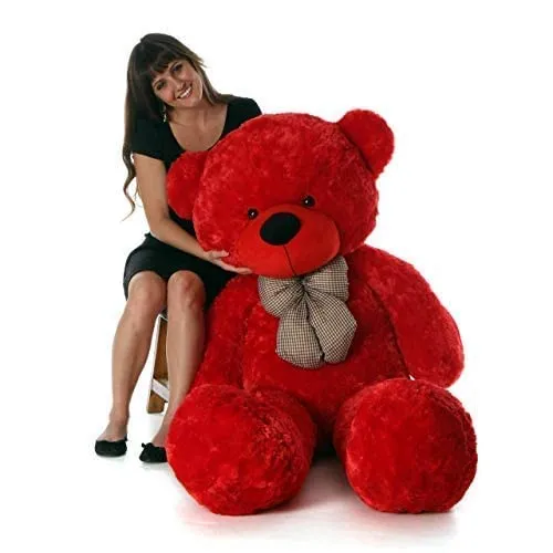 Hug N Feel 3Feet Red Giant Teddy Bear Soft, Plush, and Cuddly Stuffed Animal for Kids, Birthdays, Anniversaries, Valentine's Day, and Special Occasions Large Huggable