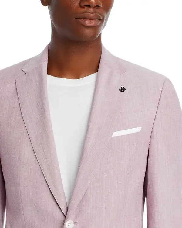 Hugo Boss Mens Hutson Mélange Cotton & Wool Blend Sport Coat 44R Pink Blazer