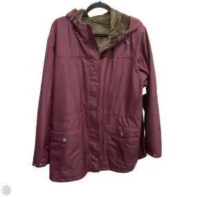 Jacket Faux Fur & Sherpa By Natural Reflections In Maroon, Size: 1x