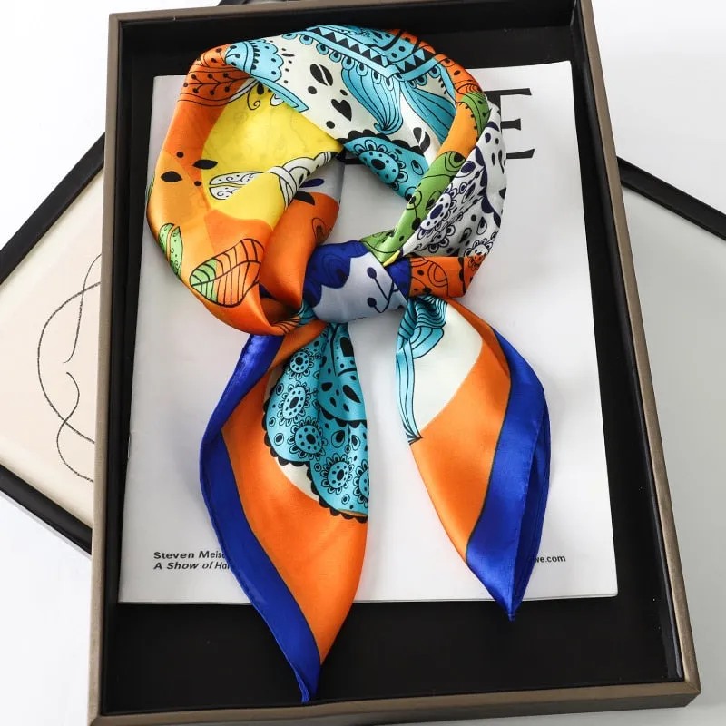 Lady Glams Silk Square Women Neck Scarves - Bandana