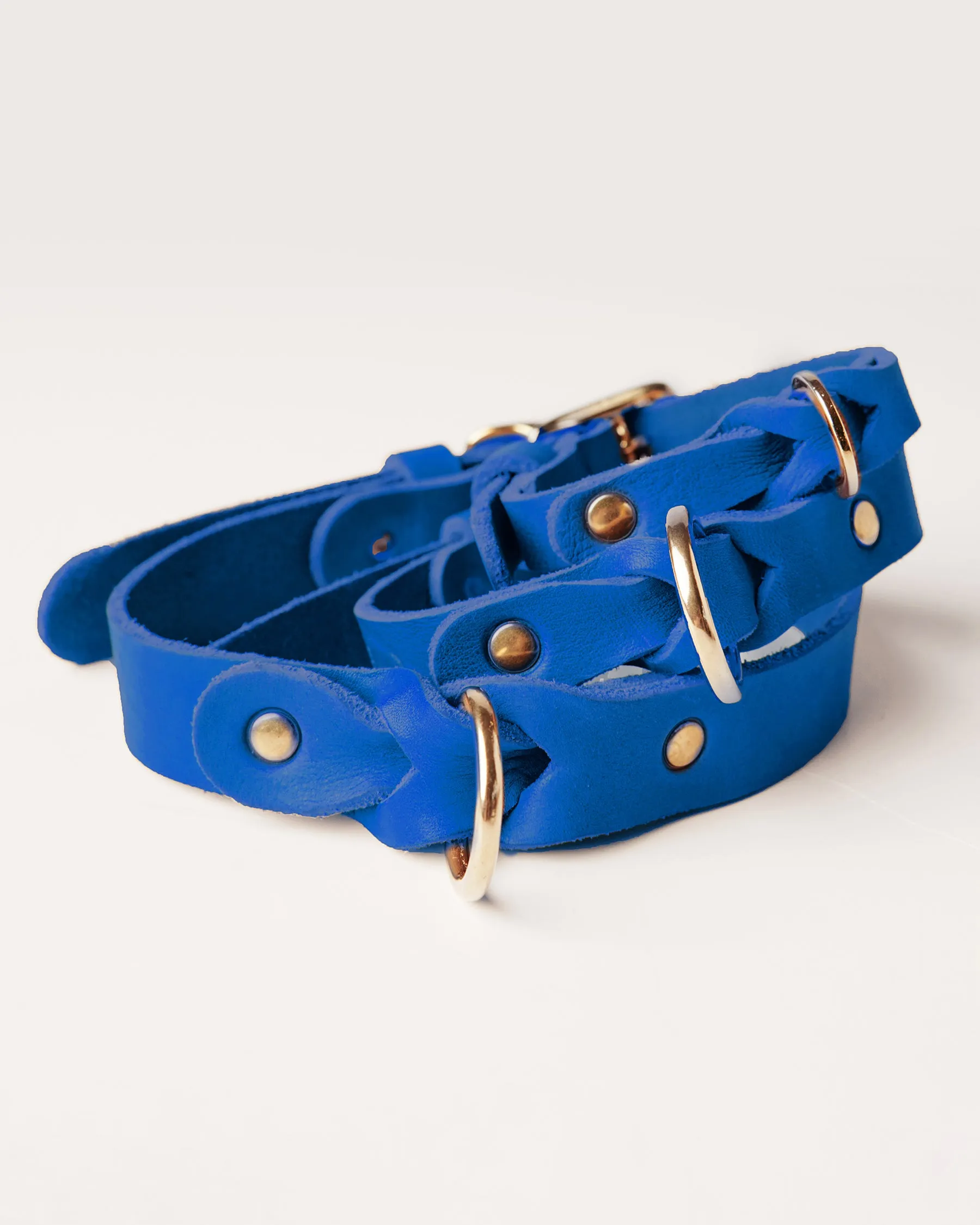 Leather Braided Dog Collar