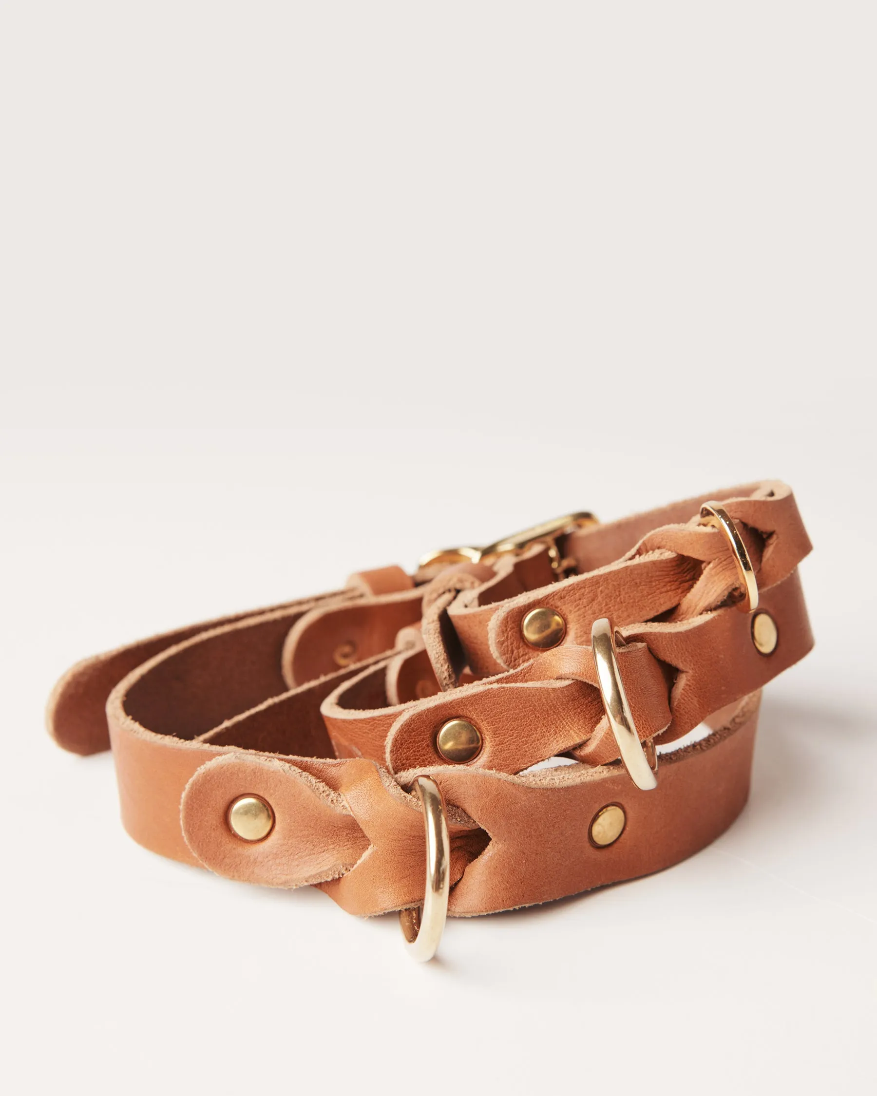 Leather Braided Dog Collar