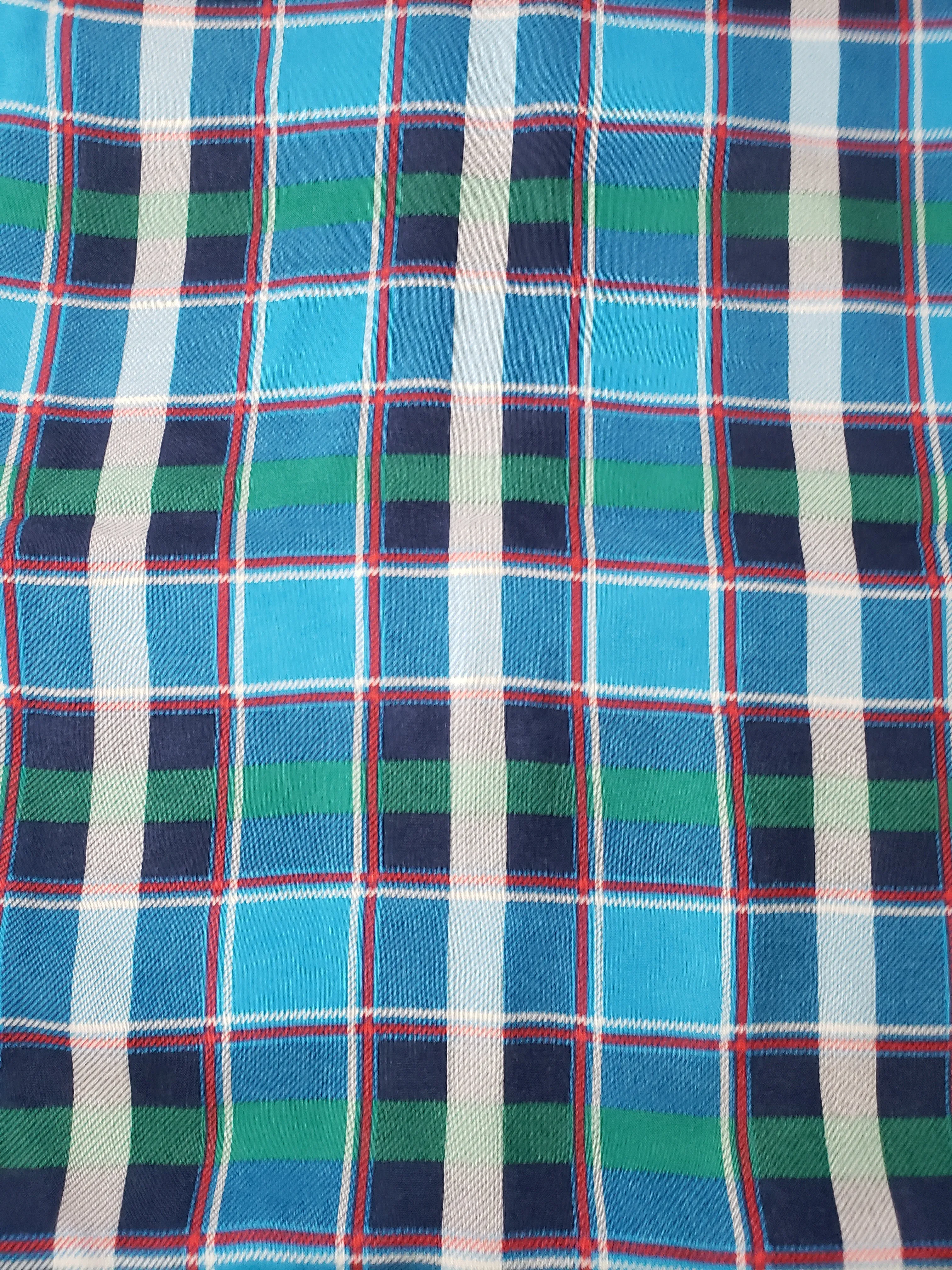 Lightweight Infinity Scarf in Bright Plaid