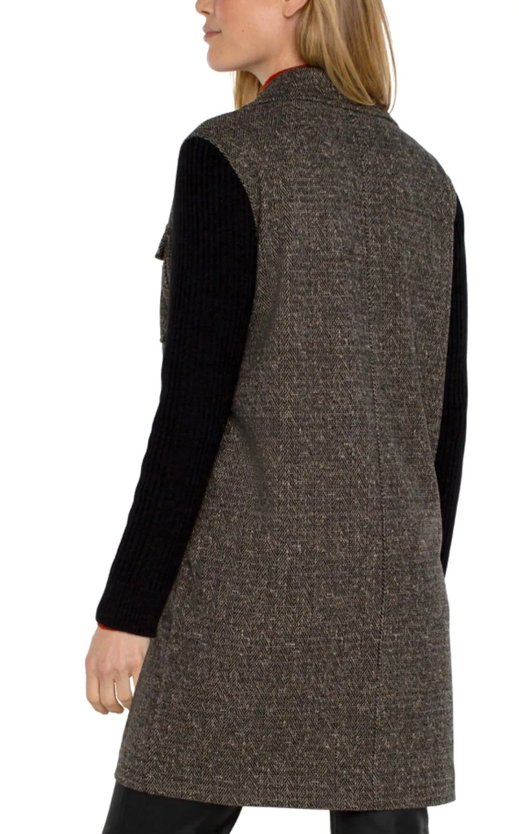 Liverpool Herringbone Coatigan Sweater
