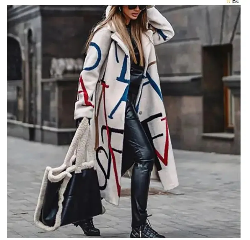 Long Sleeve Lapel Collar Trench Coat for Women