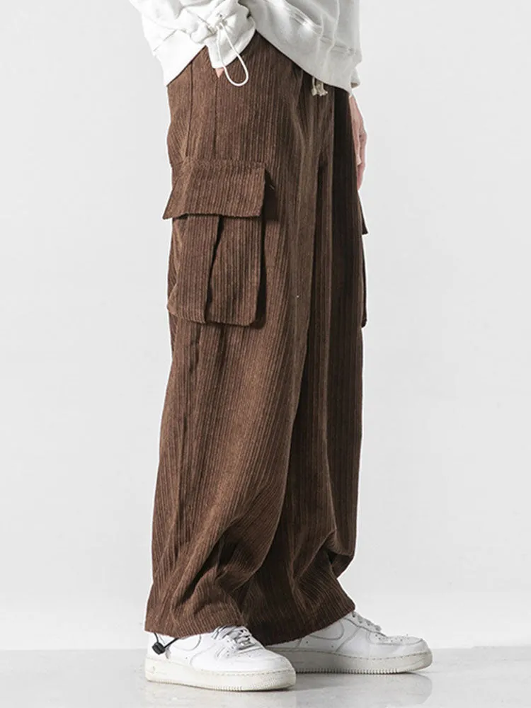 Loose Corduroy Cargo Pants