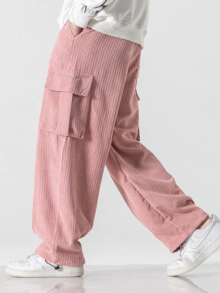 Loose Corduroy Cargo Pants